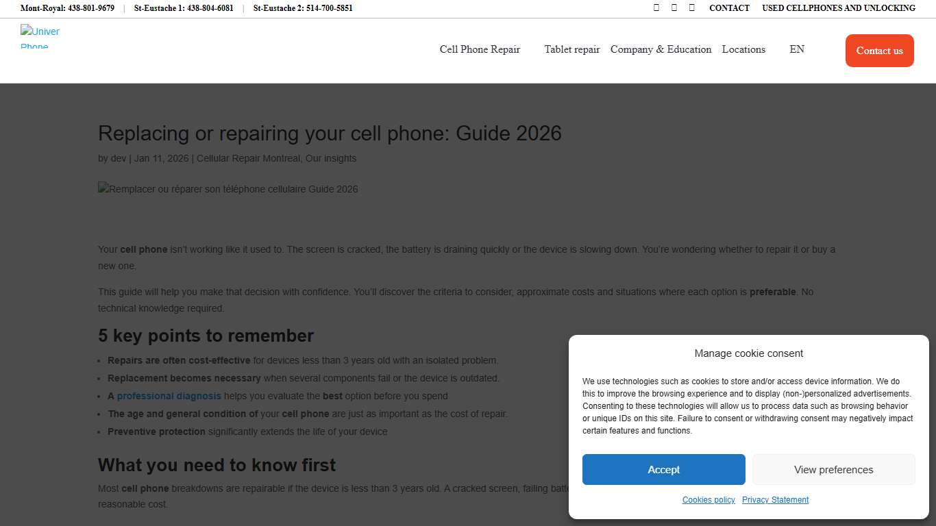 Repairing or replacing your cell phone Guide 2026